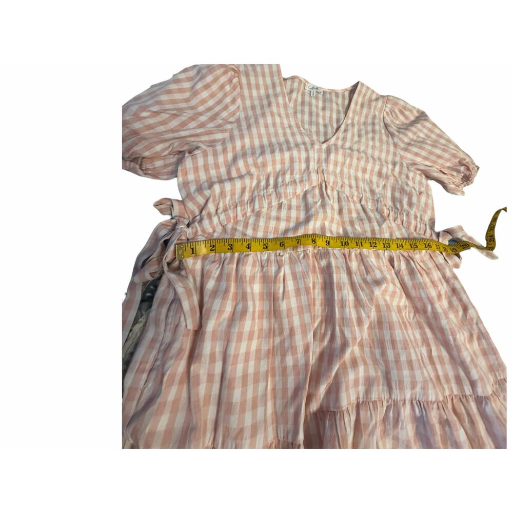 Calista Pink and White Gingham Dress - Size M - Picture 6 of 14